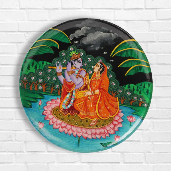 Radha Krishna Wall Plate | Golden Moments
