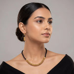 Handcrafted Black Threadwork Dhokra Necklace set 1