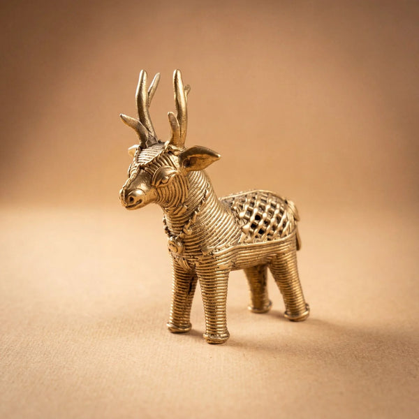 Handcrafted Dhokra Art Animal Miniature - Deer