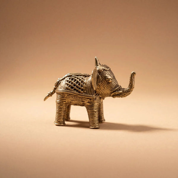 Handcrafted Dhokra Art Animal Miniature - Elephant