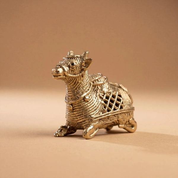 Handcrafted Dhokra Art Animal Miniature - Nandi