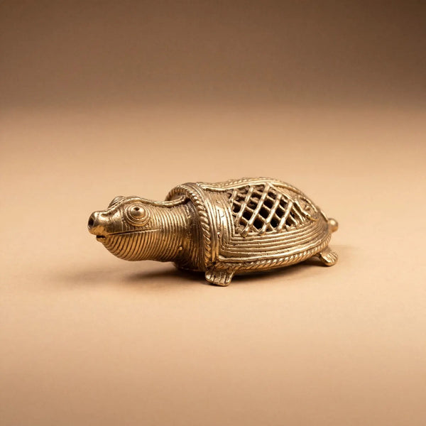 Handcrafted Dhokra Art Animal Miniature - Turtle