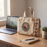 Handpainted Laptop Sleeve - Mahubani Art - Bird