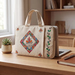 Handpainted Laptop Sleeve - Mahubani Art - Floral