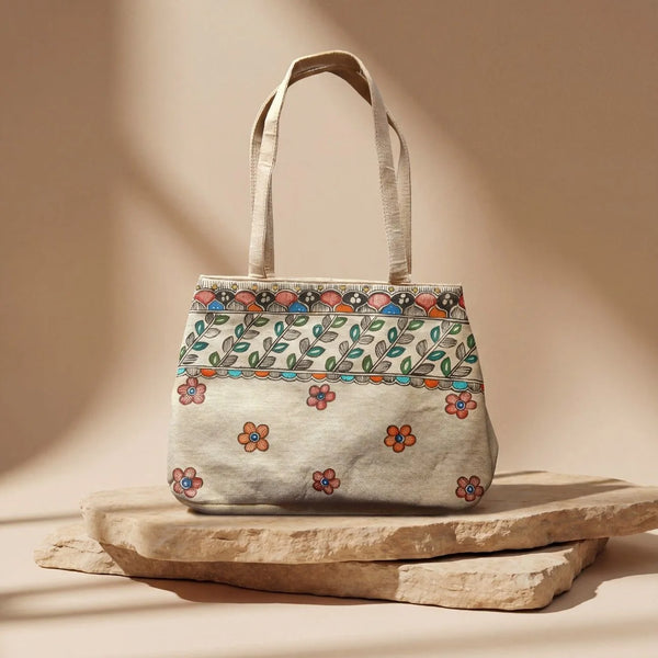 Handpainted Shoulder Bag - Mahubani Art - Type 2