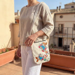 Handpainted Canvas Cross Bag - Madhubani Art - Fish