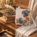 Handpainted Canvas Cross Bag - Madhubani Art - Fish
