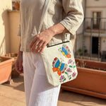 Handpainted Canvas Cross Bag - Madhubani Art - Butterfly