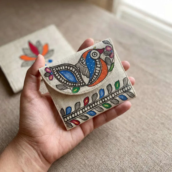 Handpainted Card Pouch - Bird