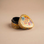 Handpainted Kashmiri Paper Mache Small Box - Heart Shape