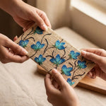 Handpainted Khadi Envelopes - Floral - Blue