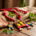 Handpainted Necklace Set - Contemporary Bengal Art