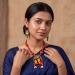 Handpainted Necklace Set - Contemporary Bengal Art