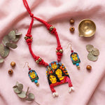 Handpainted Necklace Set - Contemporary Bengal Art
