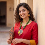 Handpainted Necklace Set - Pichwai Art
