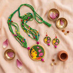 Handpainted Necklace Set - Pichwai Art