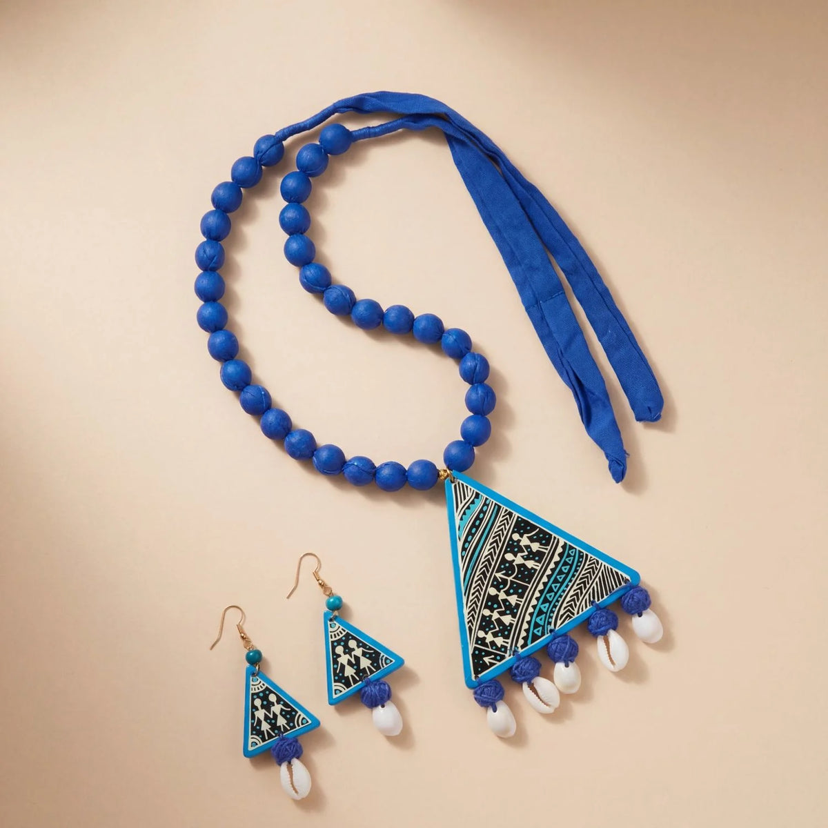 Handpainted Necklace Set - Warli Art
