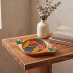 Handpainted Pingla Art wooden tray  -  Bird