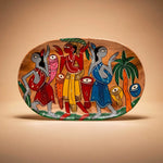 Handpainted Pingla Art wooden tray  - Tribal