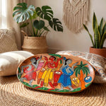 Handpainted Pingla Art wooden tray  - Tribal
