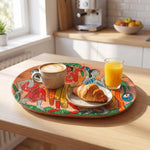Handpainted Pingla Art wooden tray  - Tribal