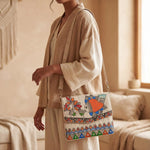 Handpainted V-Flap Bag - Fish - Type 1