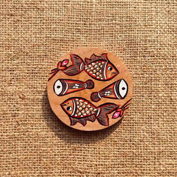 Handpainted Wooden Coasters - Fish - Set of 3