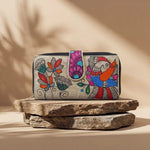 Handpainted 2 Zipper Purse - Bird