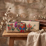 Handpainted 2 Zipper Purse - Bird