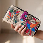 Handpainted 2 Zipper Purse - Bird