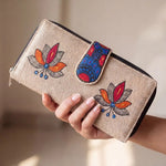 Handpainted 2 Zipper Purse - Floral