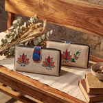 Handpainted 2 Zipper Purse - Floral
