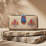 Handpainted 2 Zipper Purse - Floral