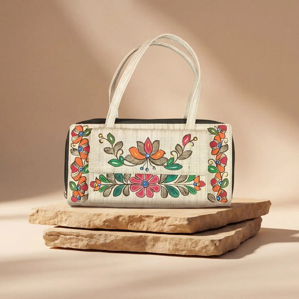 Hanpainted Mobile Hand Purse - Floral