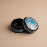 Handpainted Kashmiri Paper Mache Small Box - Round