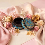 Handpainted Kashmiri Paper Mache Small Box - Round