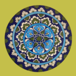 Buy Colourful Blue Hand Painted Harmony Blossom (Floral Mandala Design) Wall Plate By Sanskruti Artz Yellow BG