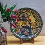 Beautiful Handpainted Wall Plate with Krishna’s & Kalia Naag Dahan Print By Sanskruti Artz 2