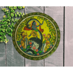 Beautiful Handpainted Wall Plate with Krishna’s & Kalia Naag Dahan Print By Sanskruti Artz 3