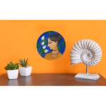 Beautiful Hand Painted Wall Plate with Lady & Lotus Design Graceful Bloom By Sanskruti Artz 4