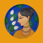 Beautiful Hand Painted Wall Plate with Lady & Lotus Design Graceful Bloom By Sanskruti Artz