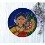Beautiful Hand Painted Wall Plate of Lady Holding Fan Design By Sanskruti Artz 4