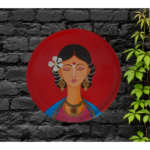 Beautiful Handpainted Wall Plate with Meditating Lady Design - By Sanskruti Artz 3