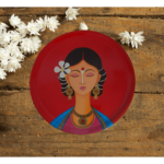 Beautiful Handpainted Wall Plate with Meditating Lady Design - By Sanskruti Artz 3