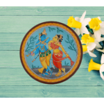 Beautiful Hand-Painted Wall Plate with Radha Krishna Design - Divine Dance of Love - By Sanskruti Artz 3