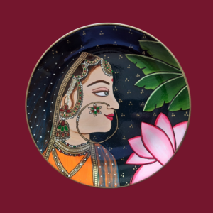 Beautiful Hand-Painted Wall Plate with Radha’s Design - Eternal Love - By Sanskruti Artz