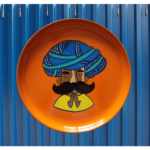 Beautiful Hand-Painted Wall Plate with Regal Rajasthani Welcoming Charm Design with Organce Color By Sanskruti Artz 3