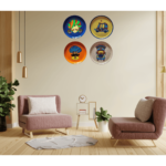 Beautiful Hand-Painted Wall Plate with Regal Rajasthani Welcoming Charm Design with Organce Color By Sanskruti Artz 5