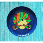 Beautiful Hand-Painted Wall Plate with Regal Rajasthani Moustache Charm with Blue Color By Sanskruti Artz 3