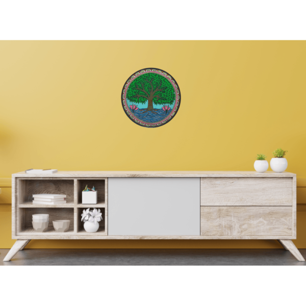 Beautiful Hand-Painted Wall Plate with Tree Design - Abundant Life - By Sanskruti Artz 4
